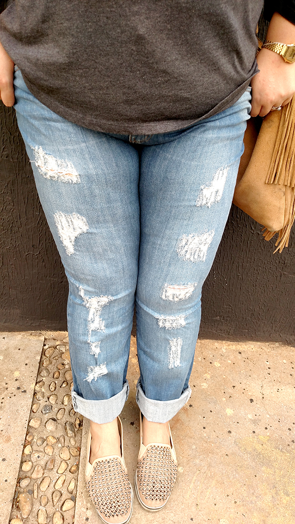 calça jeans destroyed plus size 6 - grandes mulheres